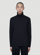 Roll Neck Long Sleeve T-Shirt in Black