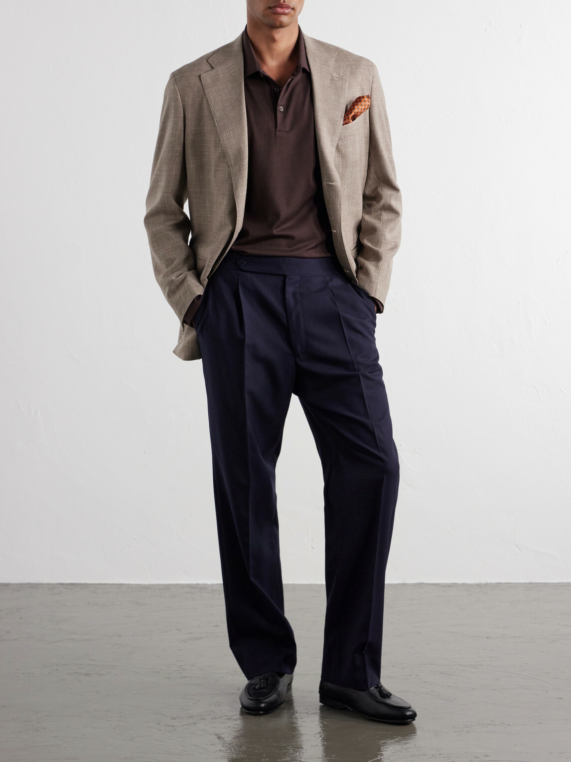 Mr P. - Silk and Cotton-Blend Polo Shirt - Brown