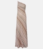 Missoni Sequined one-shoulder lamé maxi dress
