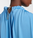 Coperni Caped draped smocked midi dress