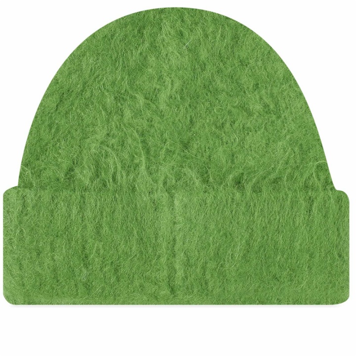 Photo: Acne Studios Men's Kameo Solid Brushed Beanie in Pear Green
