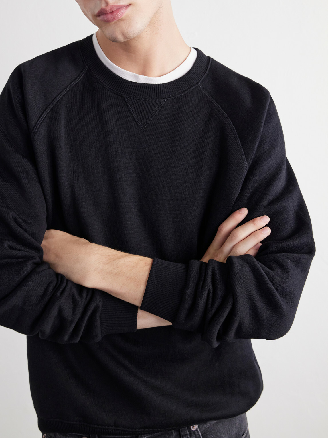 TOTEME - Cotton and Silk-Blend Jersey Sweater - Black