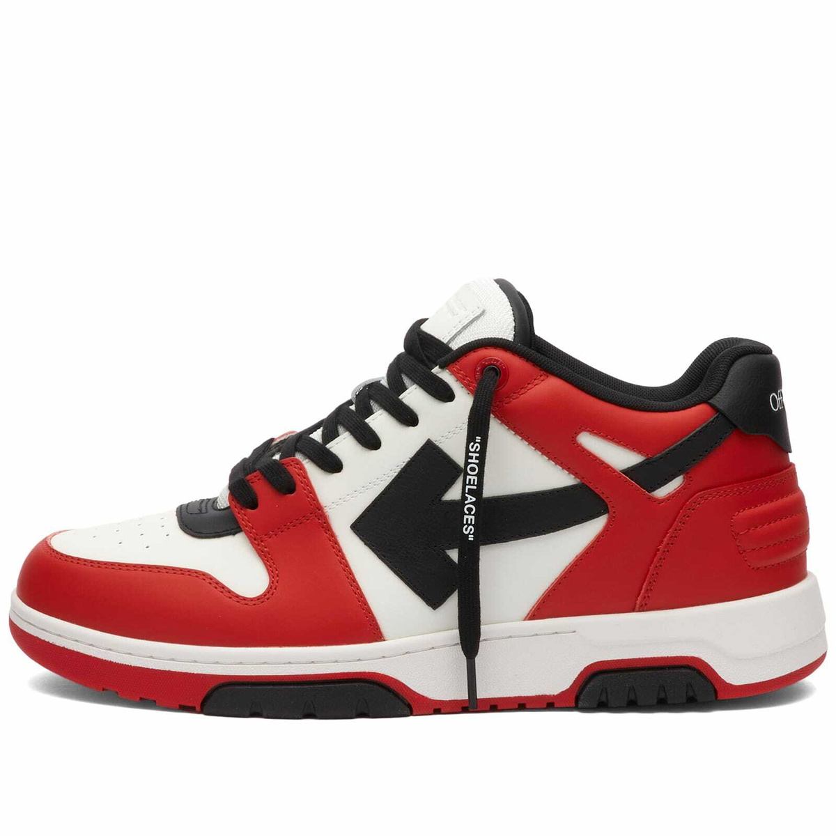 Off-White Men's Out Of Office Leather Sneakers in Red/Black