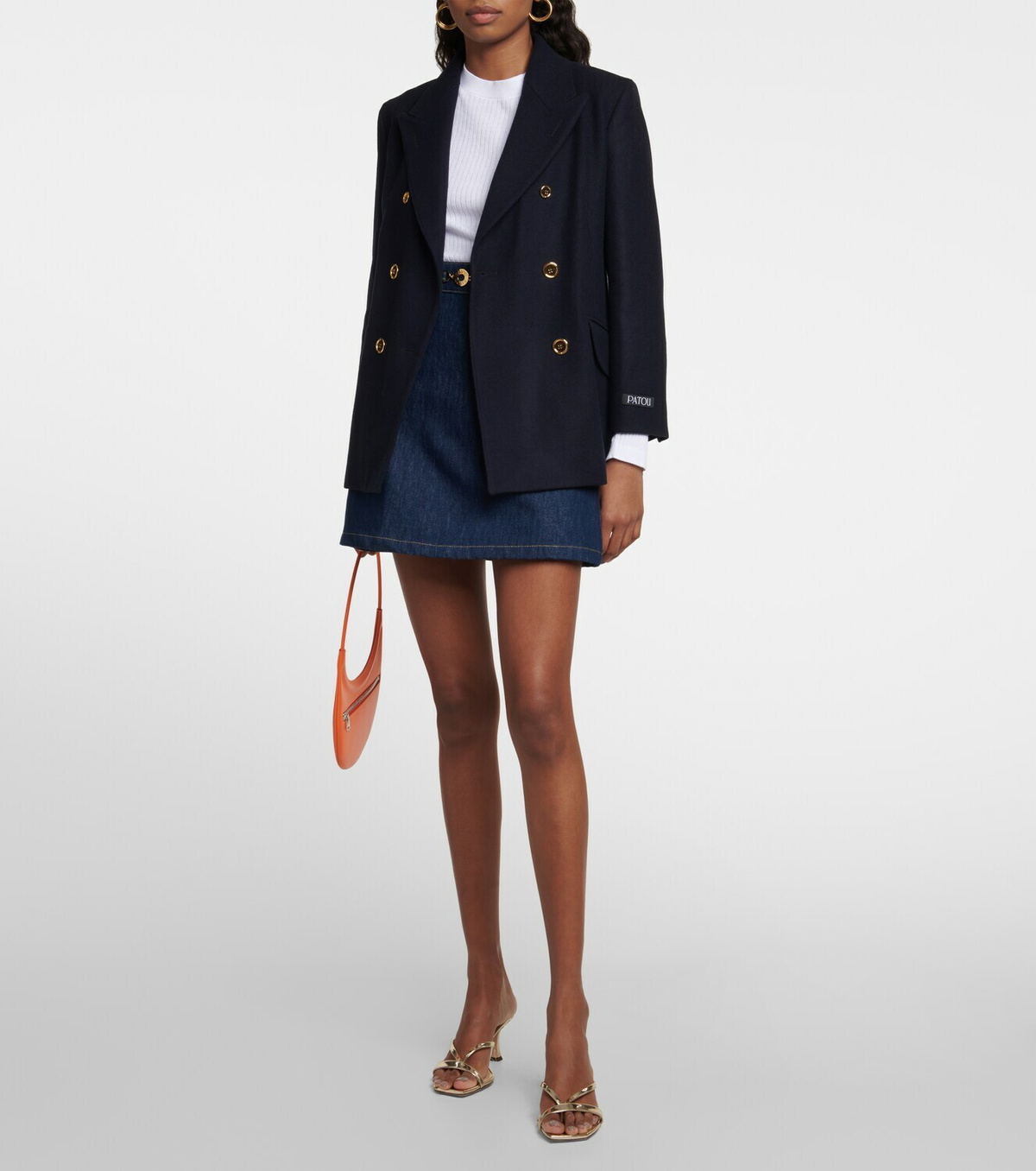 Patou Ribbed-knit cropped cotton sweater