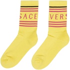 Versace Yellow Logo Stripe Socks