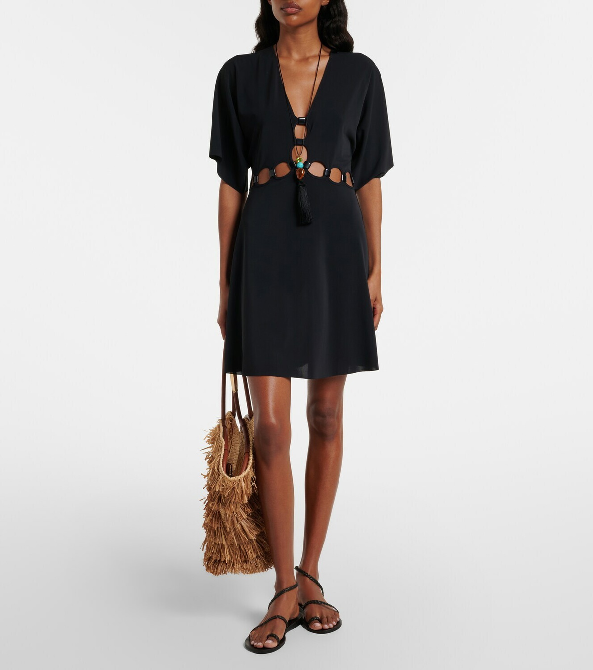 Eres Connection cutout jersey minidress