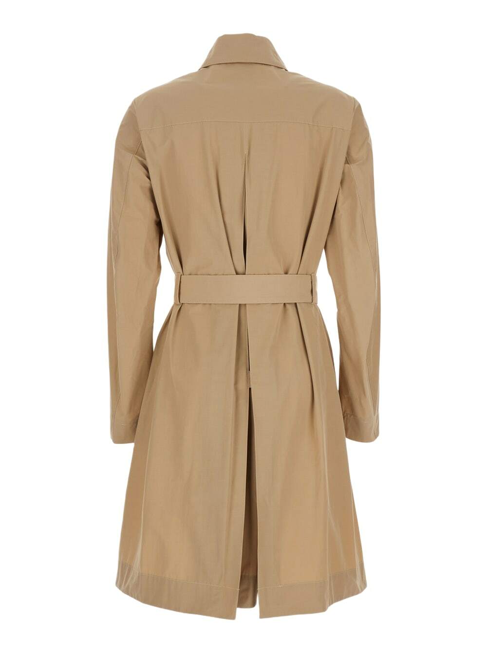 Merci Beige Trench Coat With Classic Collar And Adjustable Belt In Fabric Woman
