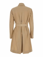 Merci Beige Trench Coat With Classic Collar And Adjustable Belt In Fabric Woman