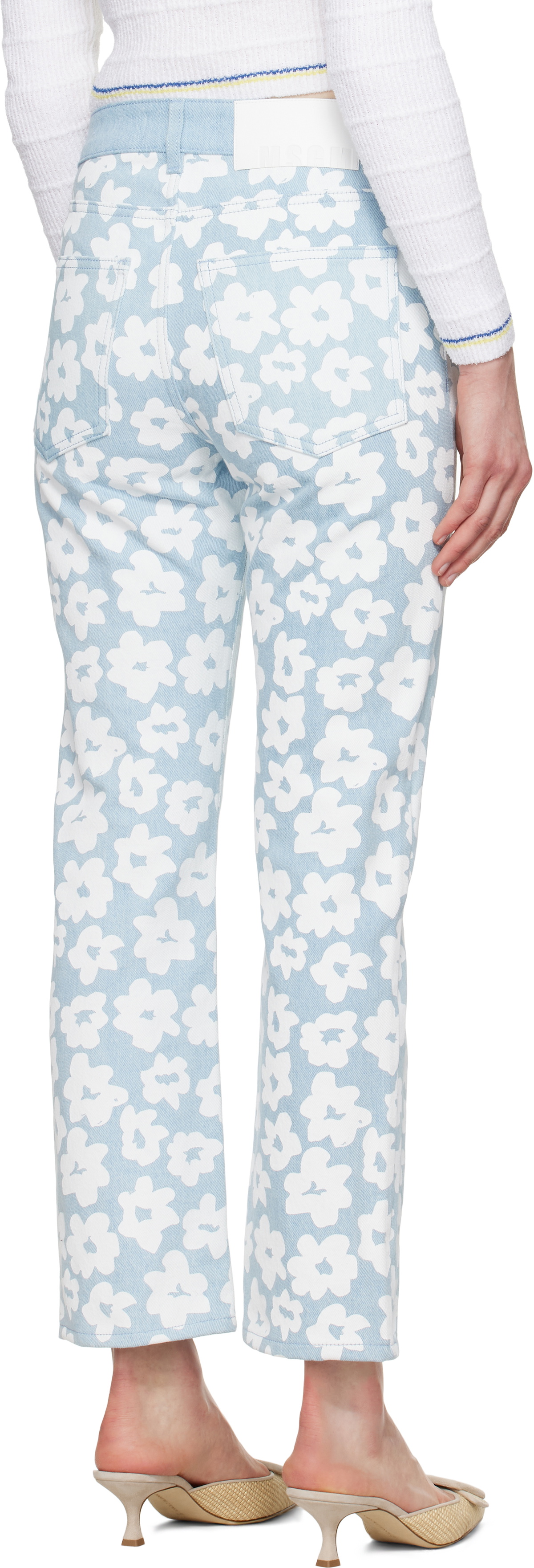 MSGM Blue Printed Jeans