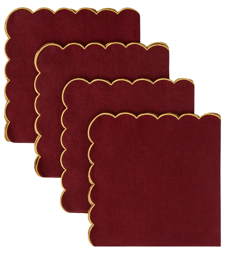 Photo: Once Milano Set of 4 scalloped linen napkins