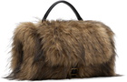 sacai Beige & Brown Faux-Fur Muff Bag