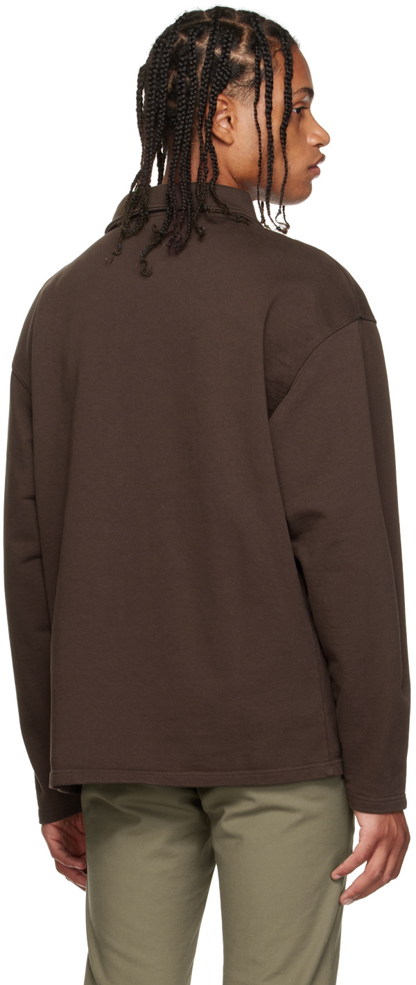 ANOTHER ASPECT Brown Rib Polo