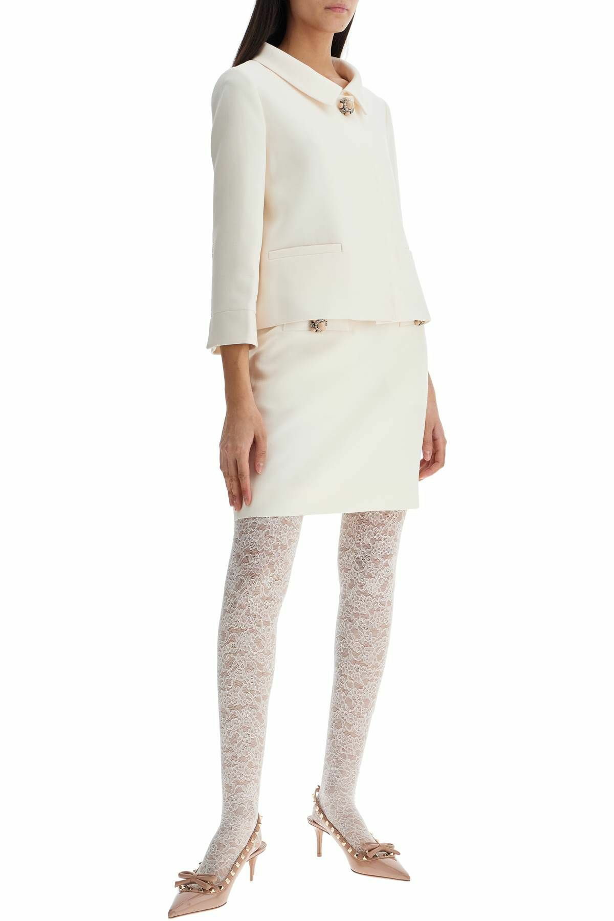 タイツ・ソックス Valentino Garavani White Lace Collant Stretch-lace tights | VALENTINO GARAVANI | 네타포르테