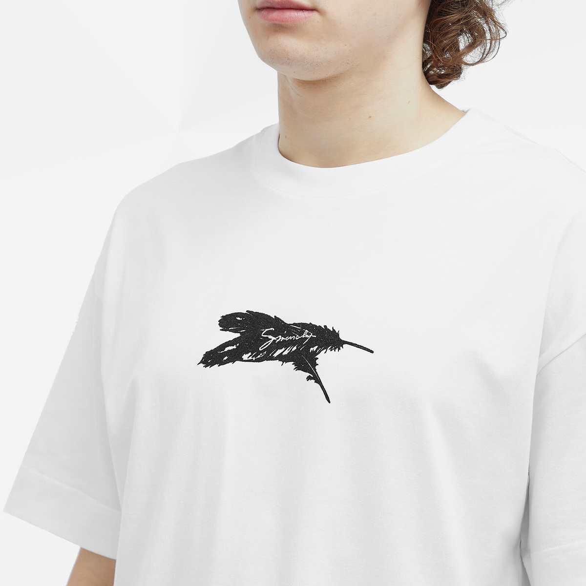 Givenchy Men's Feather Logo T-Shirt in White Givenchy