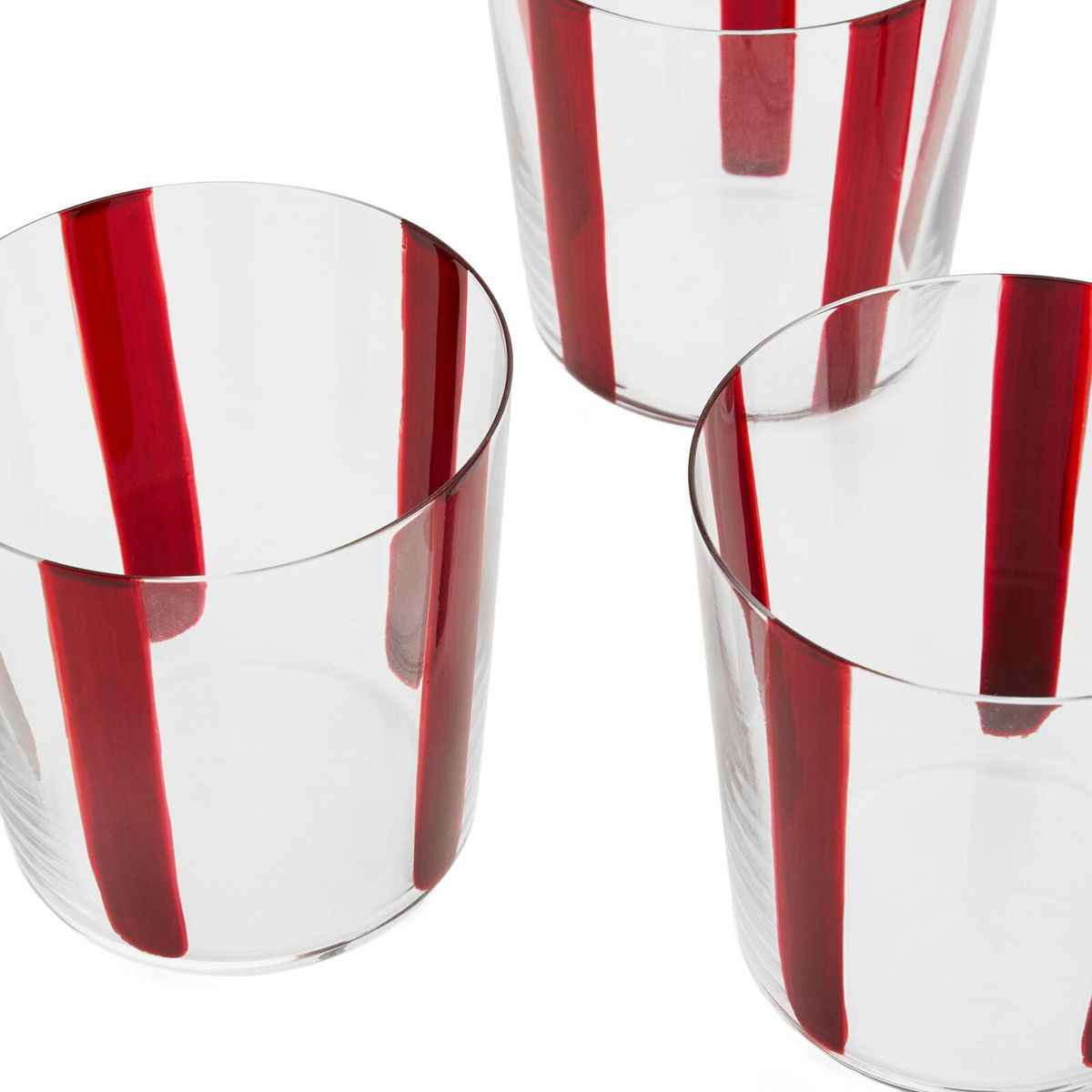 The Conran Shop Nova Stripe Tumbler 360ml - Set of 4 in Burgundy 