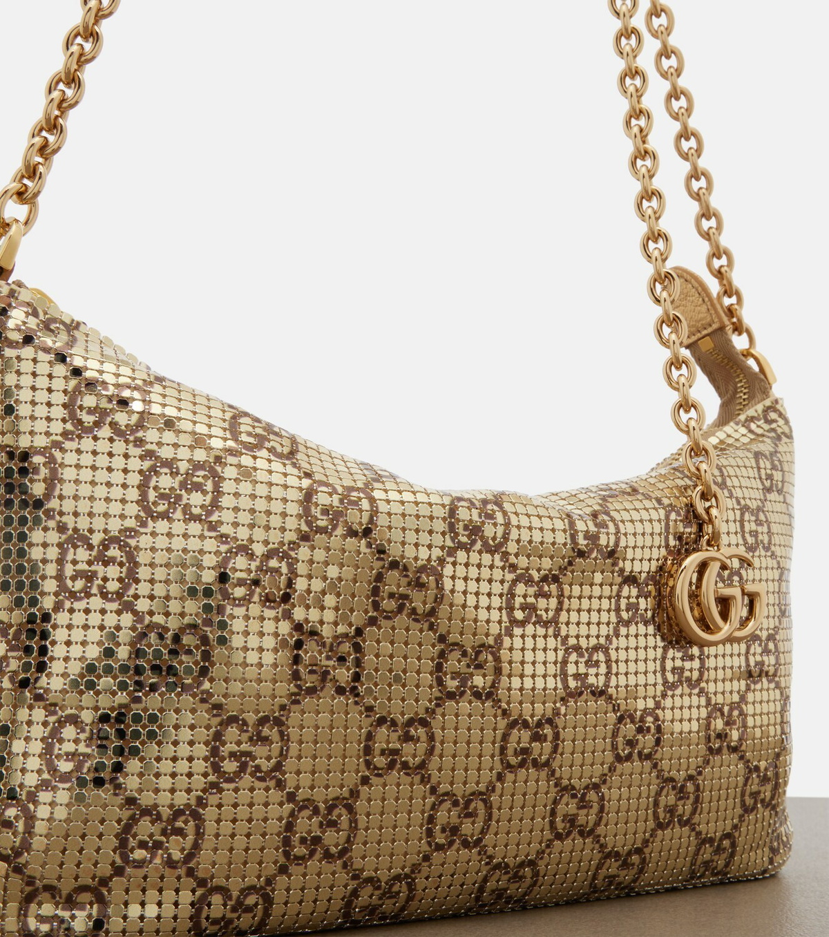 Gucci GG Mini metallic mesh shoulder bag