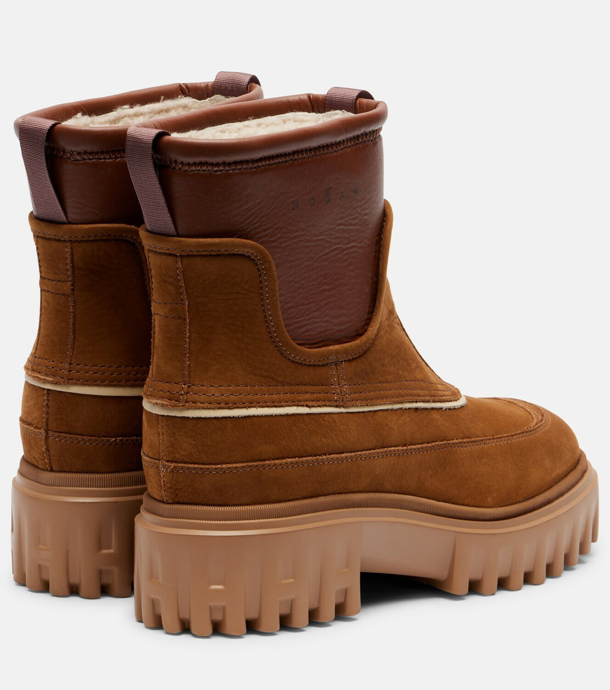 Hogan Shearling-lined leather ankle boots