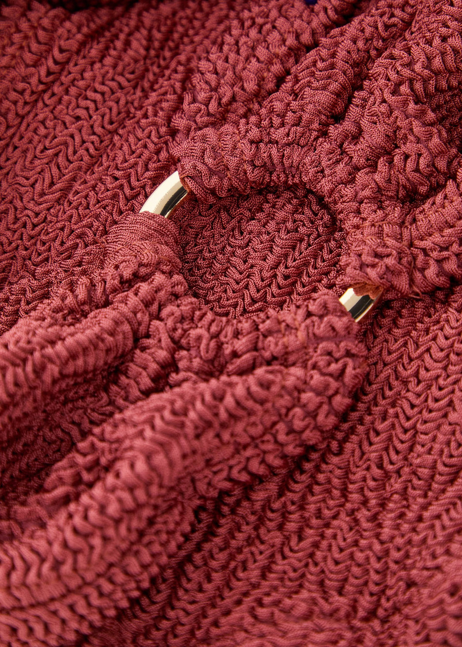 Hunza G Julia Gold-hoop Crinkle Bikini - Rust - One Size