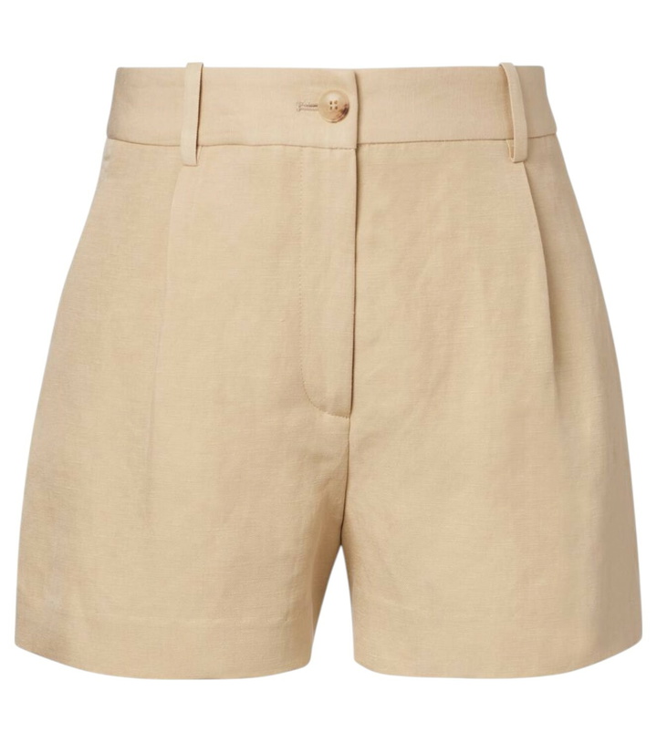 Photo: Nili Lotan Pleated high-rise linen and silk shorts