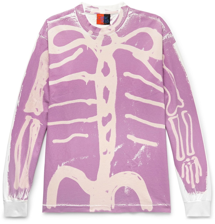 Photo: COME TEES - Skelly Painted Cotton-Jersey T-Shirt - Pink