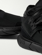 Y-3 - Qasa Suede-Trimmed Neoprene and Webbing High-Top Sneakers - Black