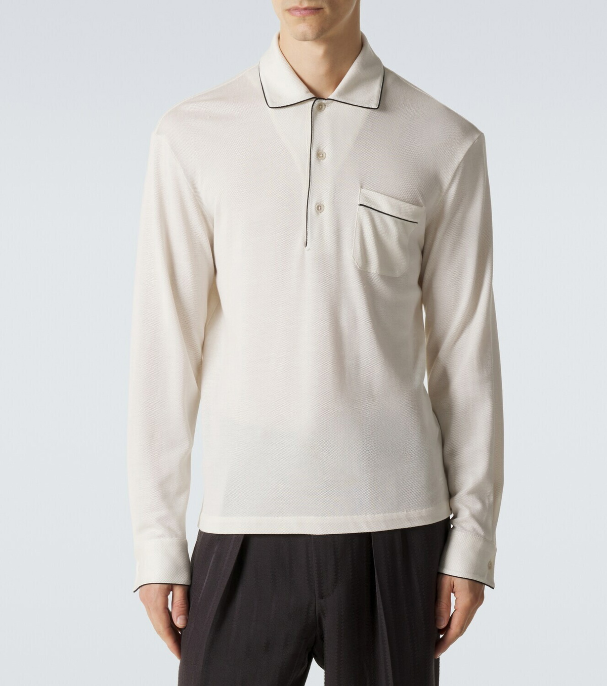 Tom Ford Silk and cotton piqué polo shirt