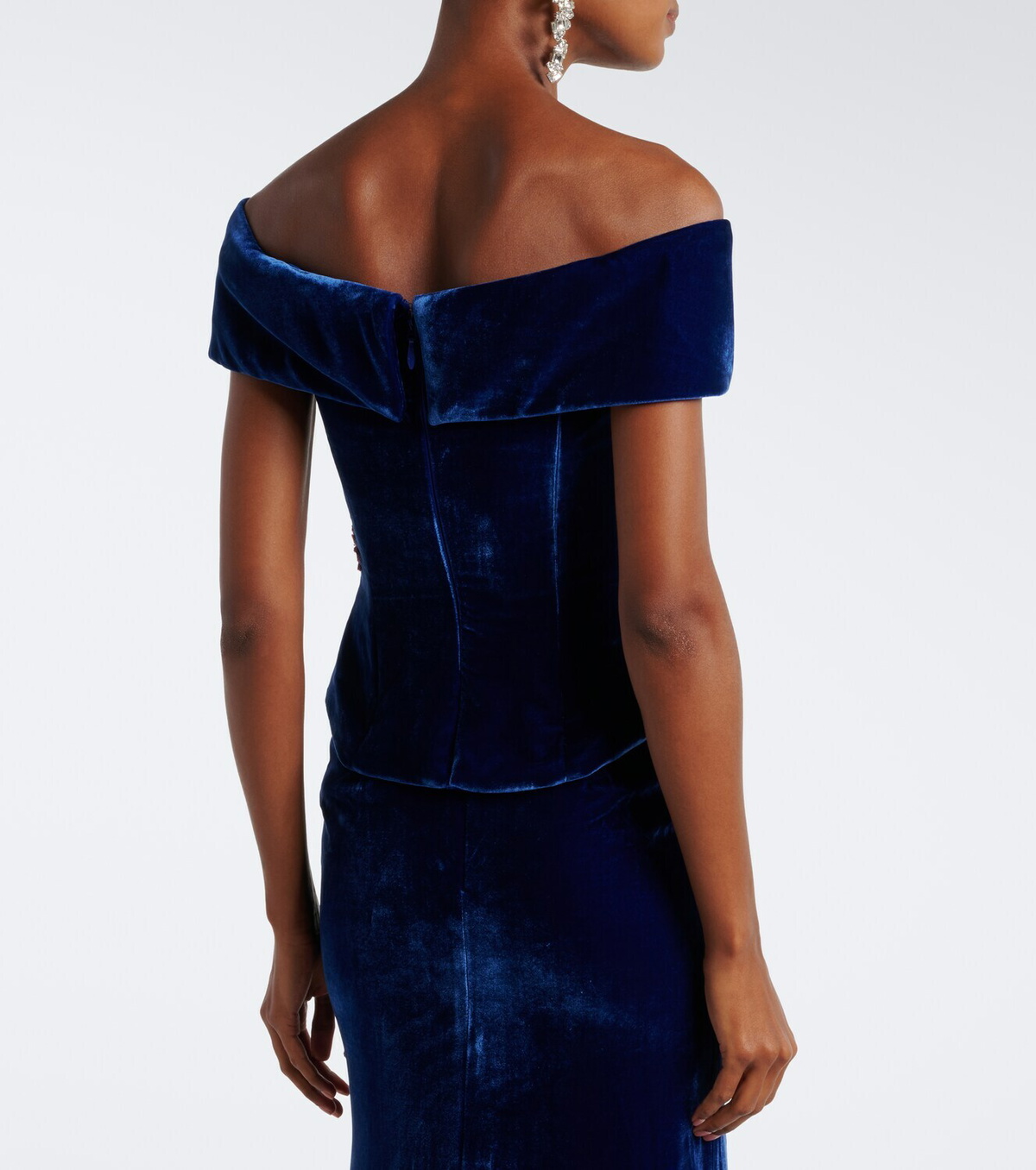 Costarellos Rielle embellished floral-appliqué velvet gown