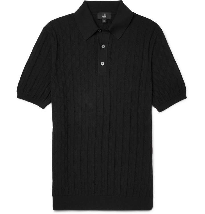 Photo: Dunhill - Slim-Fit Cotton-Jacquard Polo Shirt - Men - Black