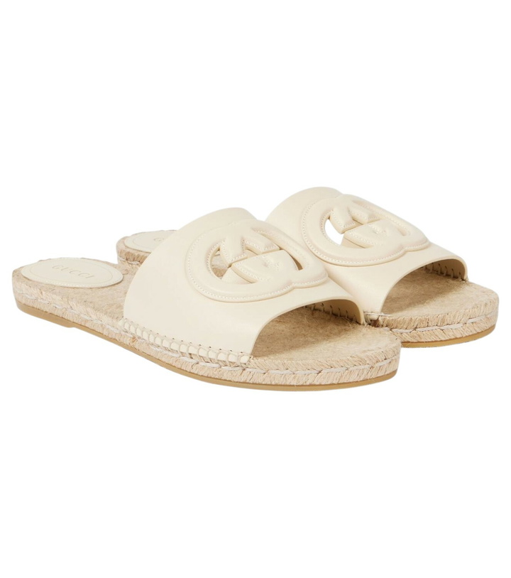 Photo: Gucci Gucci Cut leather espadrilles slides