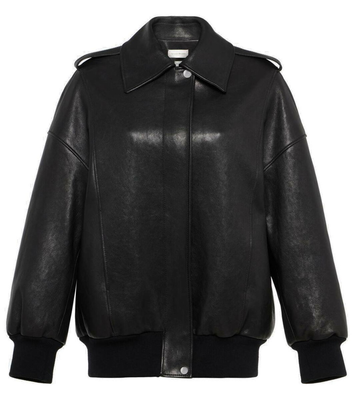 Photo: Alexander McQueen Oversized leather bomber jacket