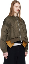 sacai Khaki Nylon Twill Bomber Jacket