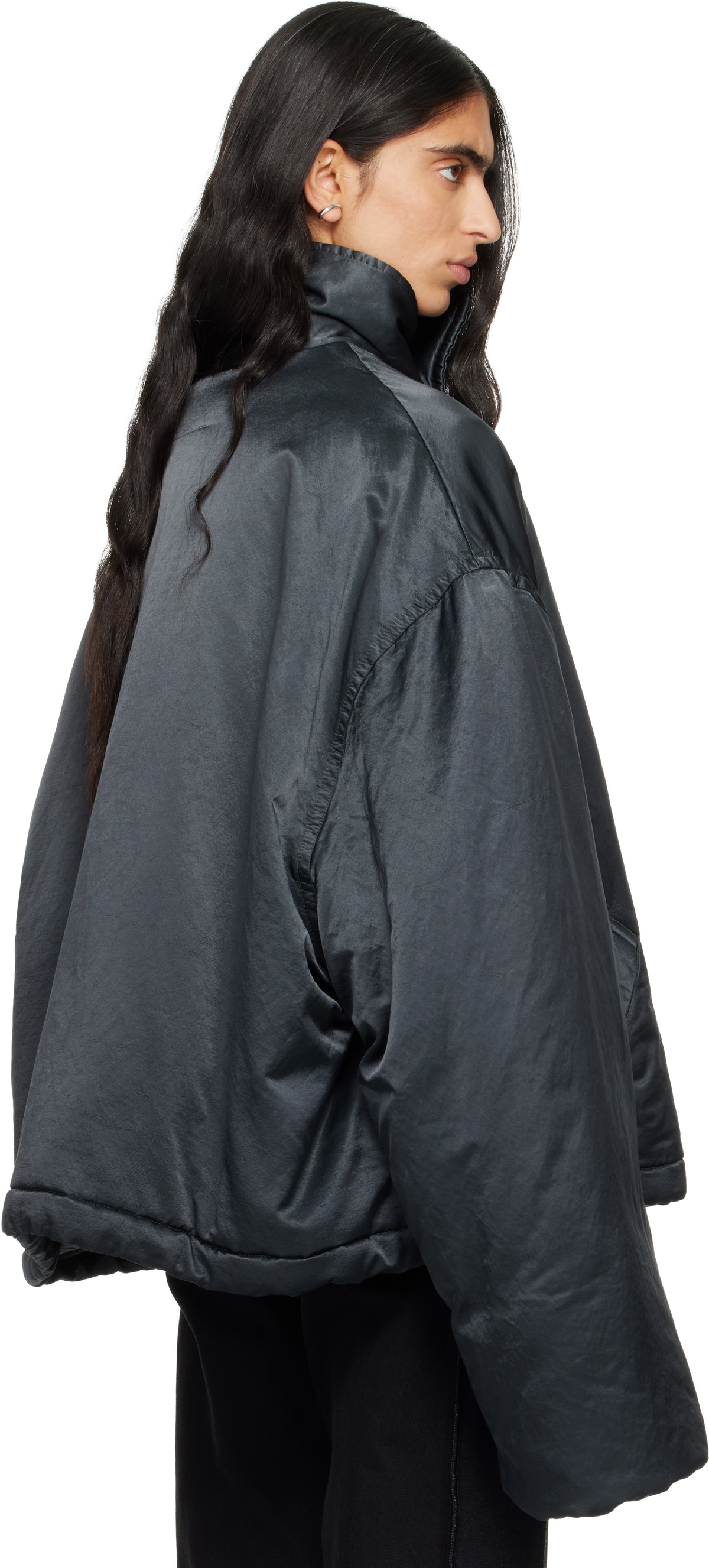 MM6 Maison Margiela Black Oversized Padded Jacket