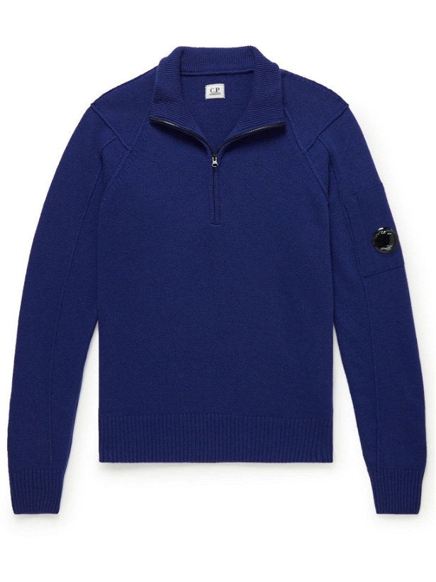 Photo: C.P. Company - Wool-Blend Half-Zip Sweater - Blue