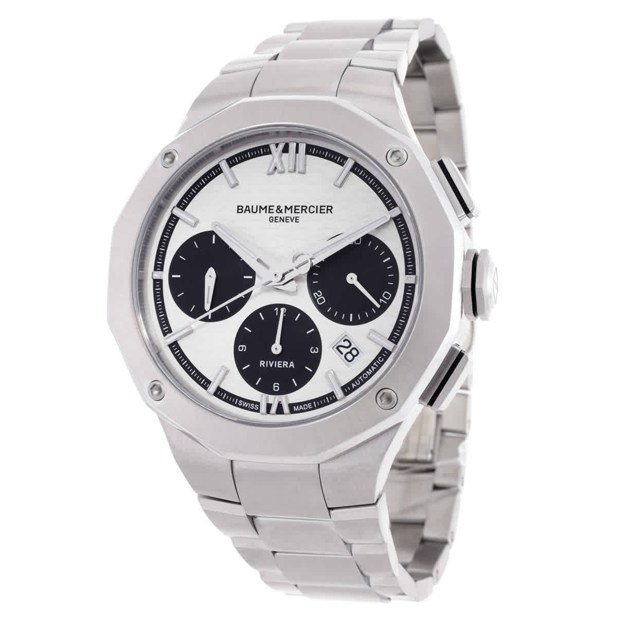 Baume et Mercier Riviera Chronograph Automatic White Dial Mens Watch MOA10827