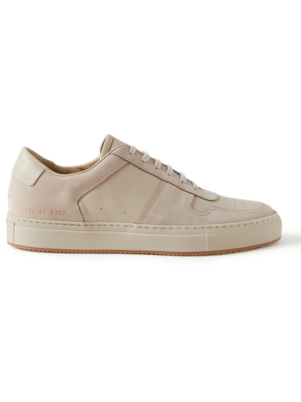 Photo: Common Projects - BBall Saffiano Leather and Nubuck Sneakers - Neutrals