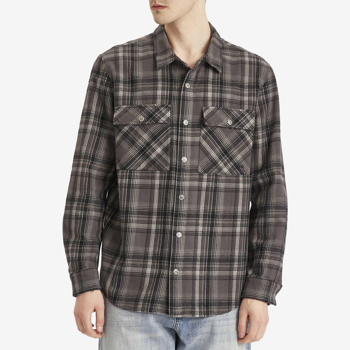 Ksubi Men's Snakebite Check Overshirt in Grey