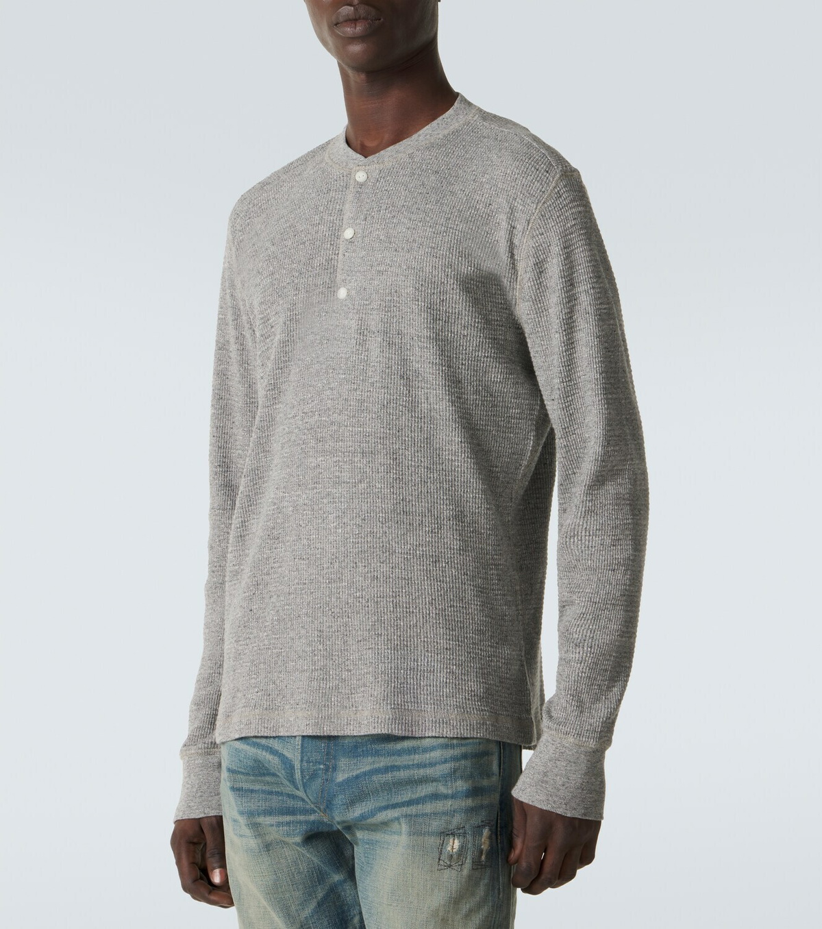 RRL Waffle-knit cotton Henley shirt