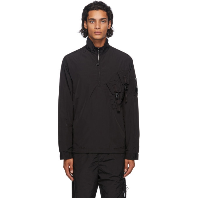 Photo: C.P. Company Black Nylon Half-Zip Over Shirt Jacket