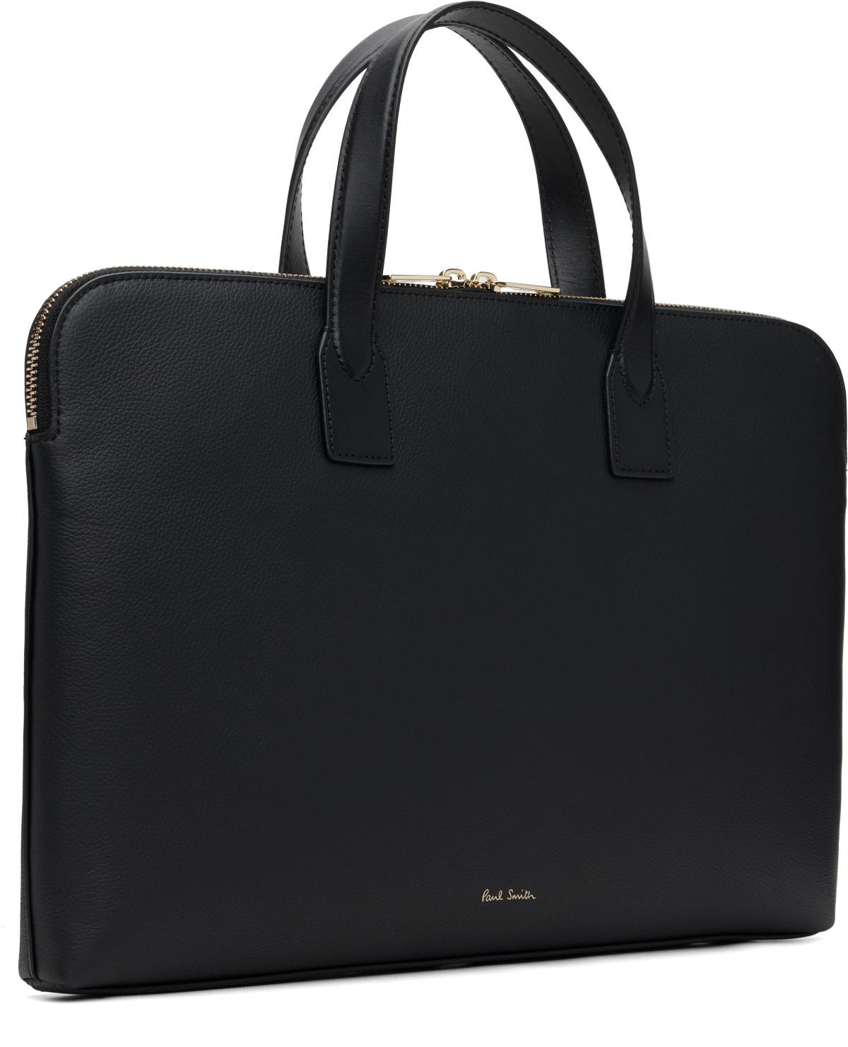 Paul Smith Black 'Signature Stripe' Slim Folio Briefcase