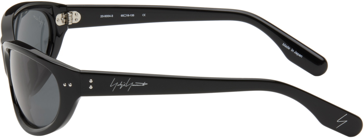 YOHJI YAMAMOTO Black Acetate Curve Sunglasses