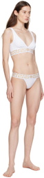 Versace Underwear White Greca Border Thong