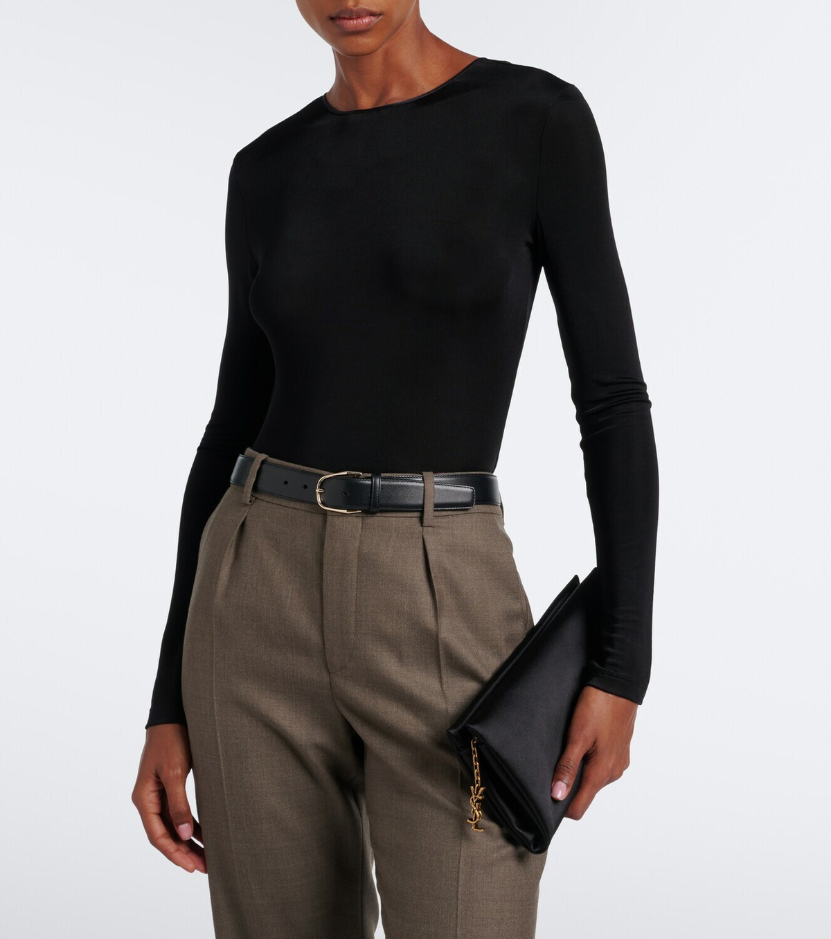 Saint Laurent Open-back jersey bodysuit