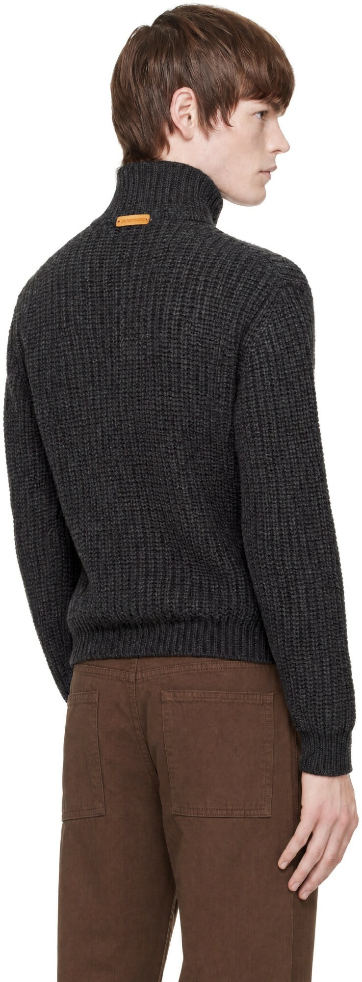 LE17SEPTEMBRE Gray Chunky Zip Cardigan
