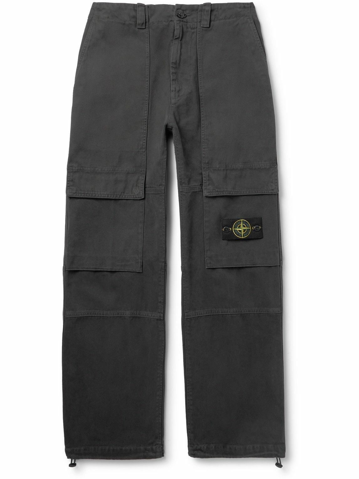 Stone Island - Straight-Leg Logo-Appliquéd Cotton-Canvas Cargo