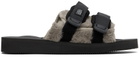 SUICOKE Taupe & Black MOTO-FURab Sandals