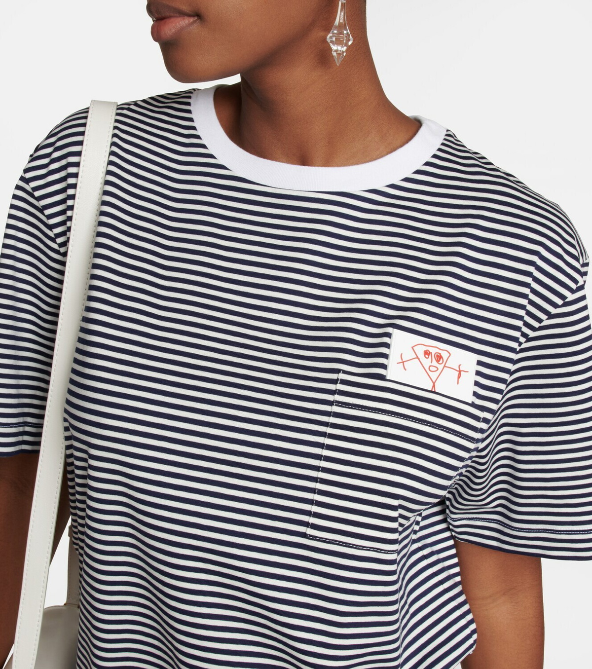Plan C - Striped oversized cotton-blend t-shirt
