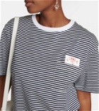 Plan C - Striped oversized cotton-blend t-shirt