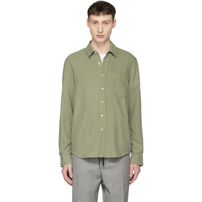 Our Legacy Green Silk Classic Shirt Our Legacy