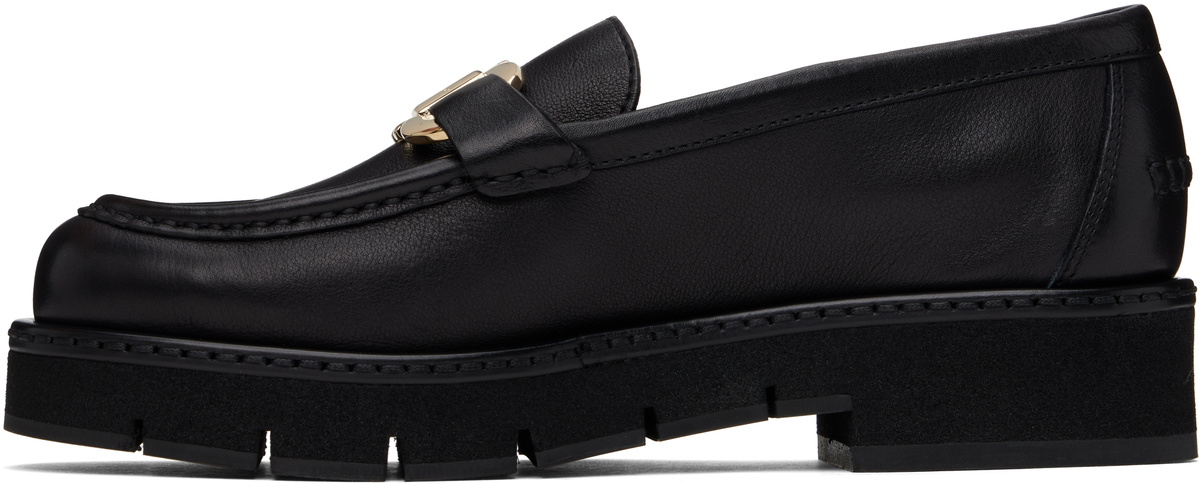 Ferragamo Black Gancini Ornament Loafers