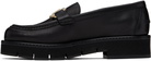 Ferragamo Black Gancini Ornament Loafers